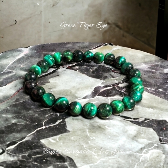 Jewelry - Green Tiger Eye Bracelet - 8mm Unisex